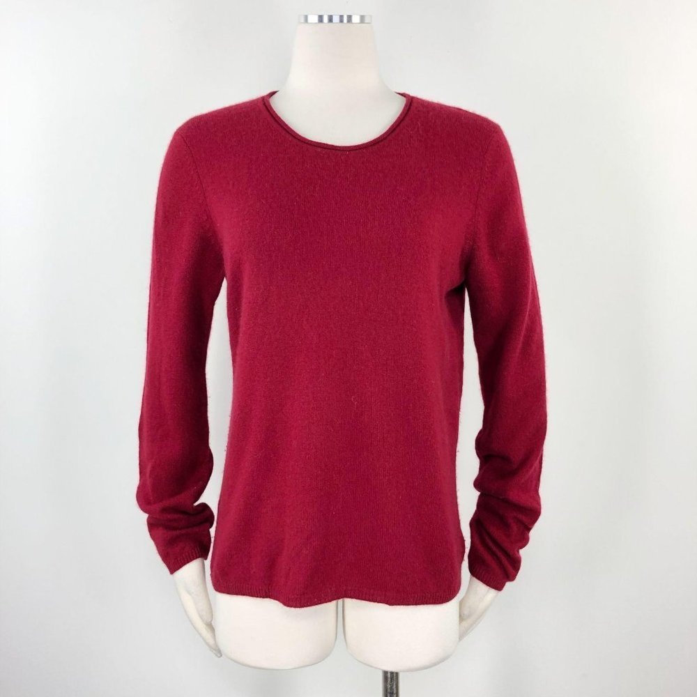 Fiona L Sweater Burgundy Red Cashmere Scoop Neck V